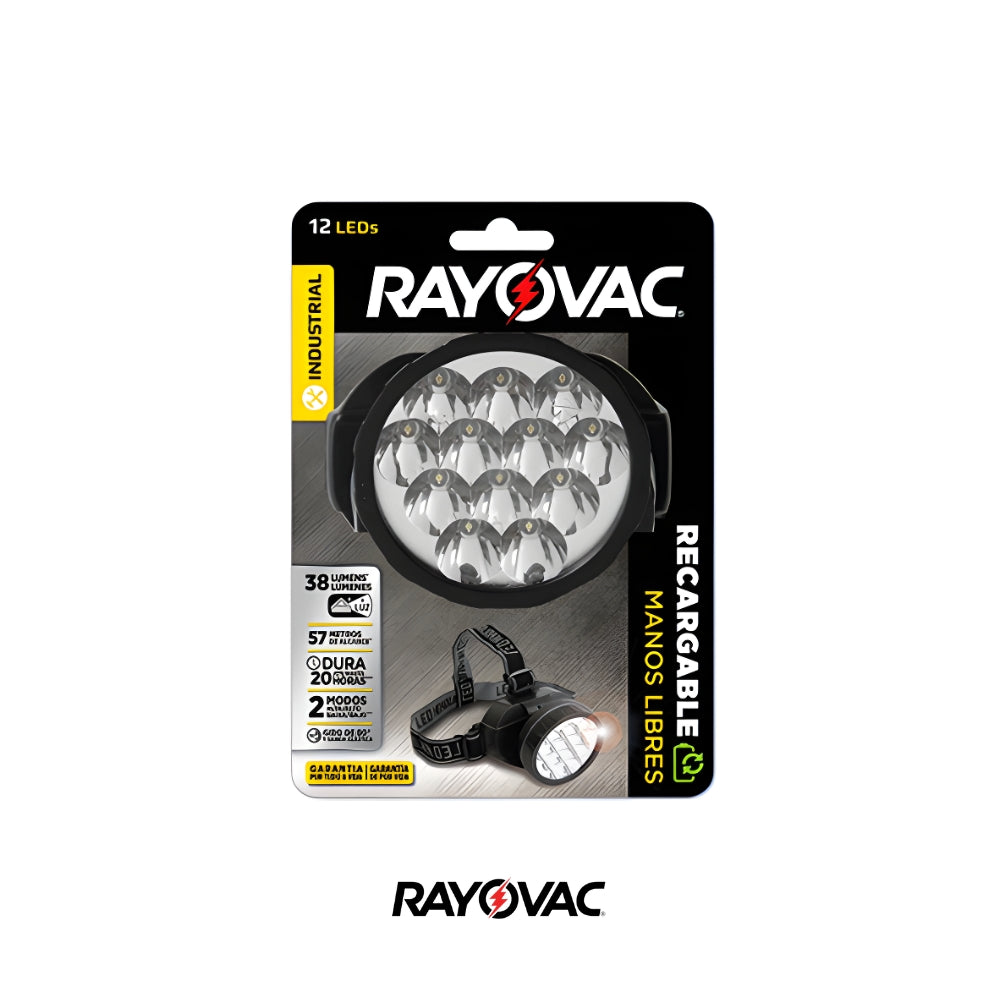 LINTERNA MANOS LIBRES 12LED 110V RAYOVAC