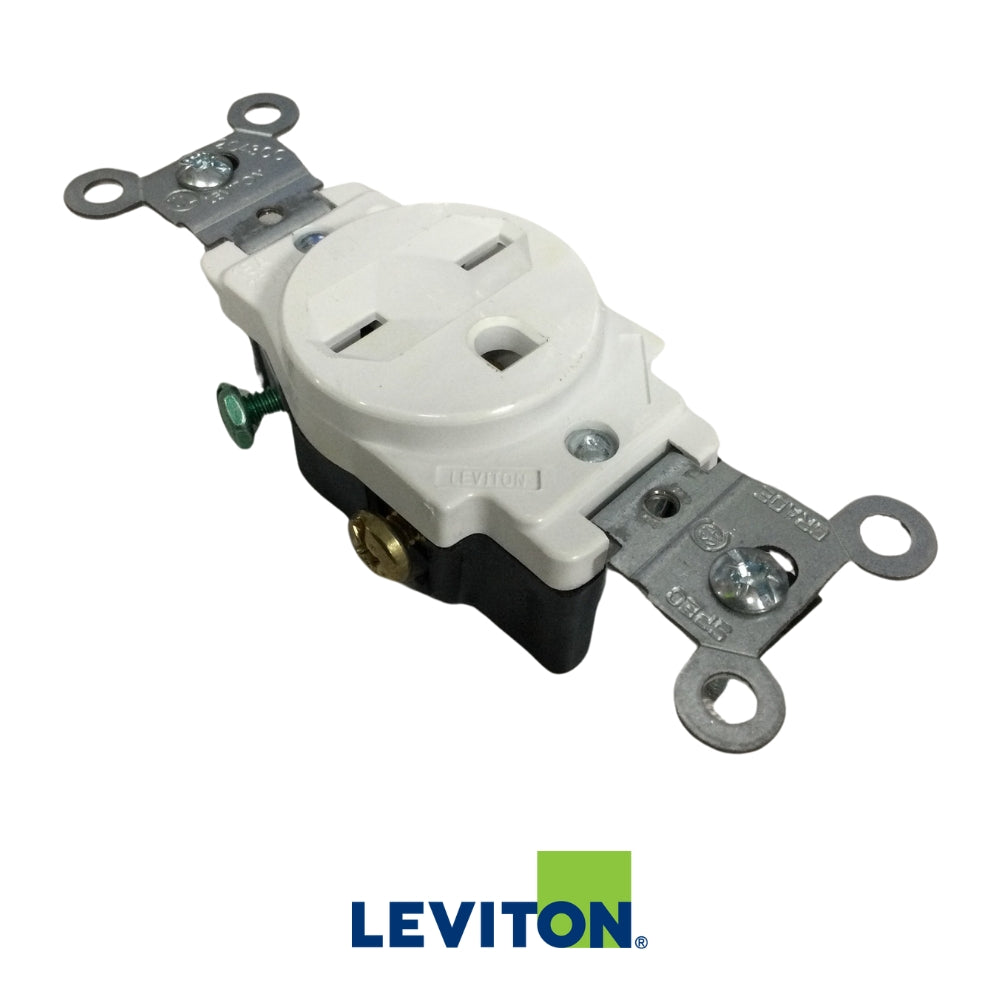 TOMACORRIENTE SENCILLO 15A/250V NEMA 6-15R BLANCO LEVITON