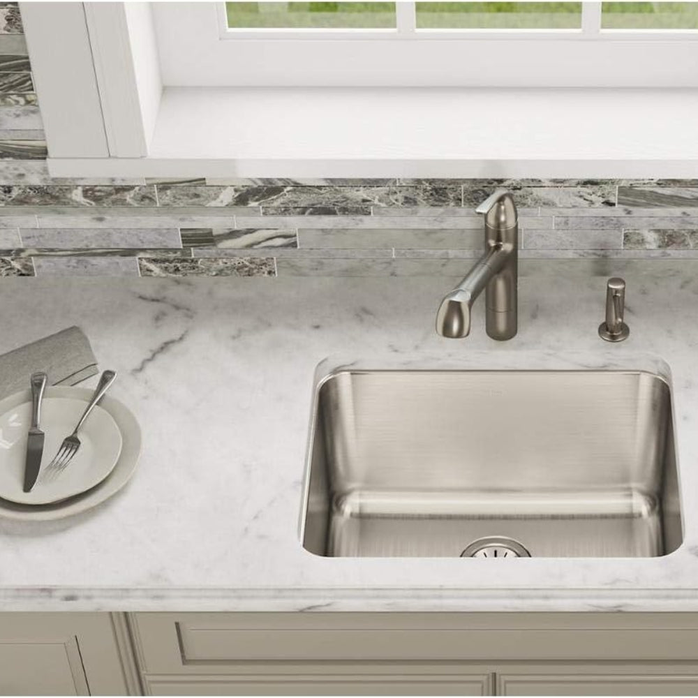 FREGADOR BAJO MESA SENCILLO DE ACERO INOXIDABLE 58X45 CM (23 PULGADASX17 PULGADASX8 PULGADAS) GRIVEN GV-5845