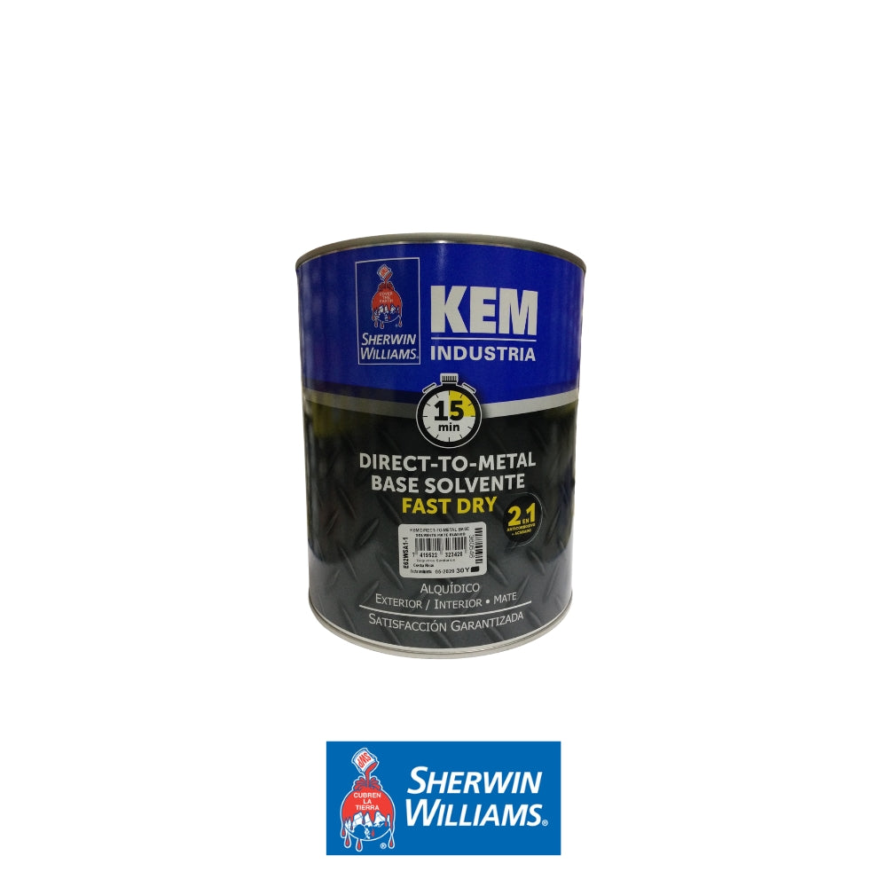 PINTURA KEM DIRECT-TO-METAL BASE SOLVENTE MATE BLANCO GL E62WSA1-1 SHERWIN WILLIAMS
