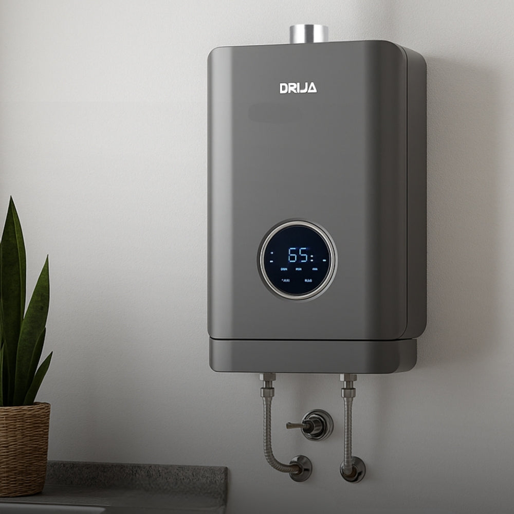 CALENTADOR DE AGUA A GAS DRIJA, 21 L, PANTALLA LED TACTIL, COLOR GRIS