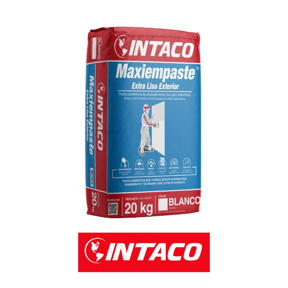 MAXIEMPASTE EXTRA LISO EXTERIOR 20KGS COLOR BLANCO
