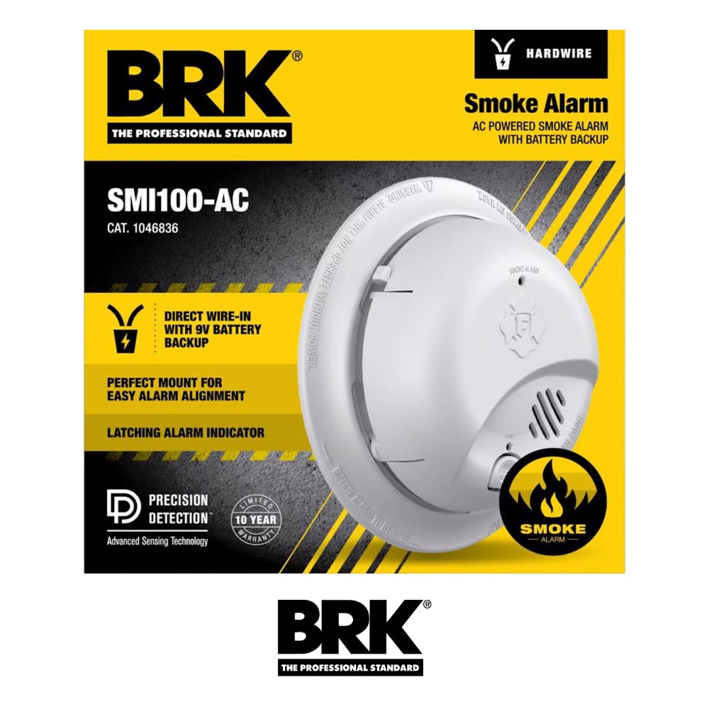 DETECTOR DE HUMO BRK CABLEADO CON BATERÍA DE RESPALDO 5050044
