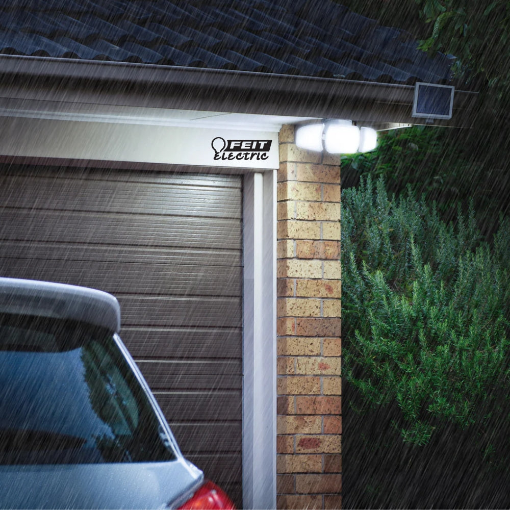 LAMPARA SOLAR DE SEGURIDAD LED BLANCA CON FOTOCELDA Y SENSOR DE MOVIMIENTO FEIT