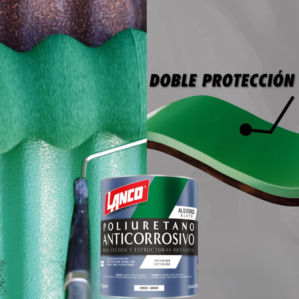 PINTURA ANTICORROSIVO POLIURETANO VERDE 1/4 MM96-5 LANCO