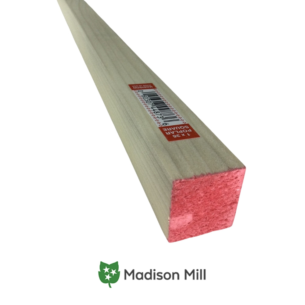 TARUGO DE MADERA CUADRADO 1 PULGADAS X 36 PULGADAS POPLAR 444555