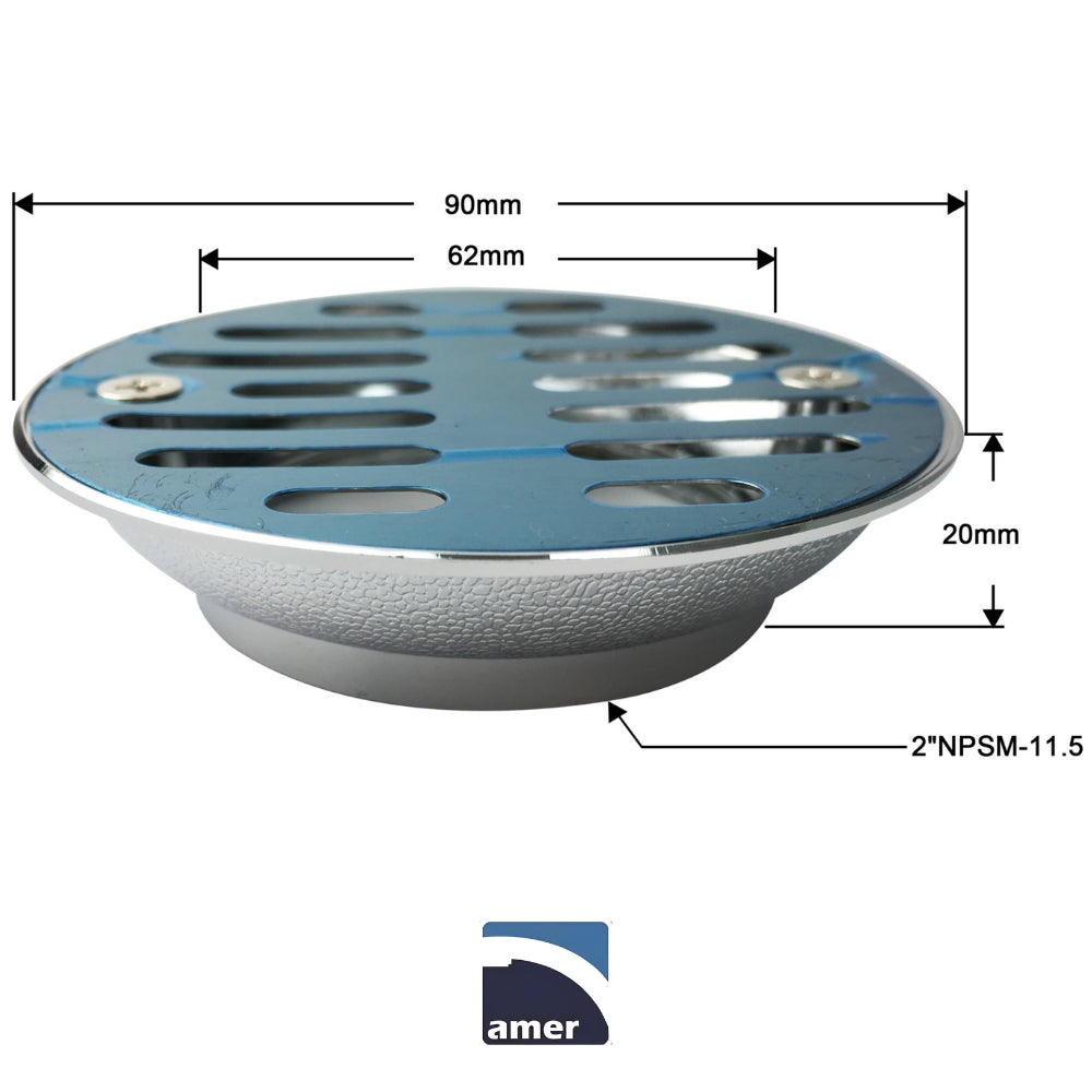 PARRILLA DE METAL PARA BAÑO 2 PULGADAS AMER