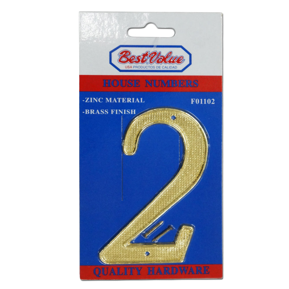 NUMERO PARA PUERTA PULGADAS 2 PULGADAS DORADO BEST VALUE