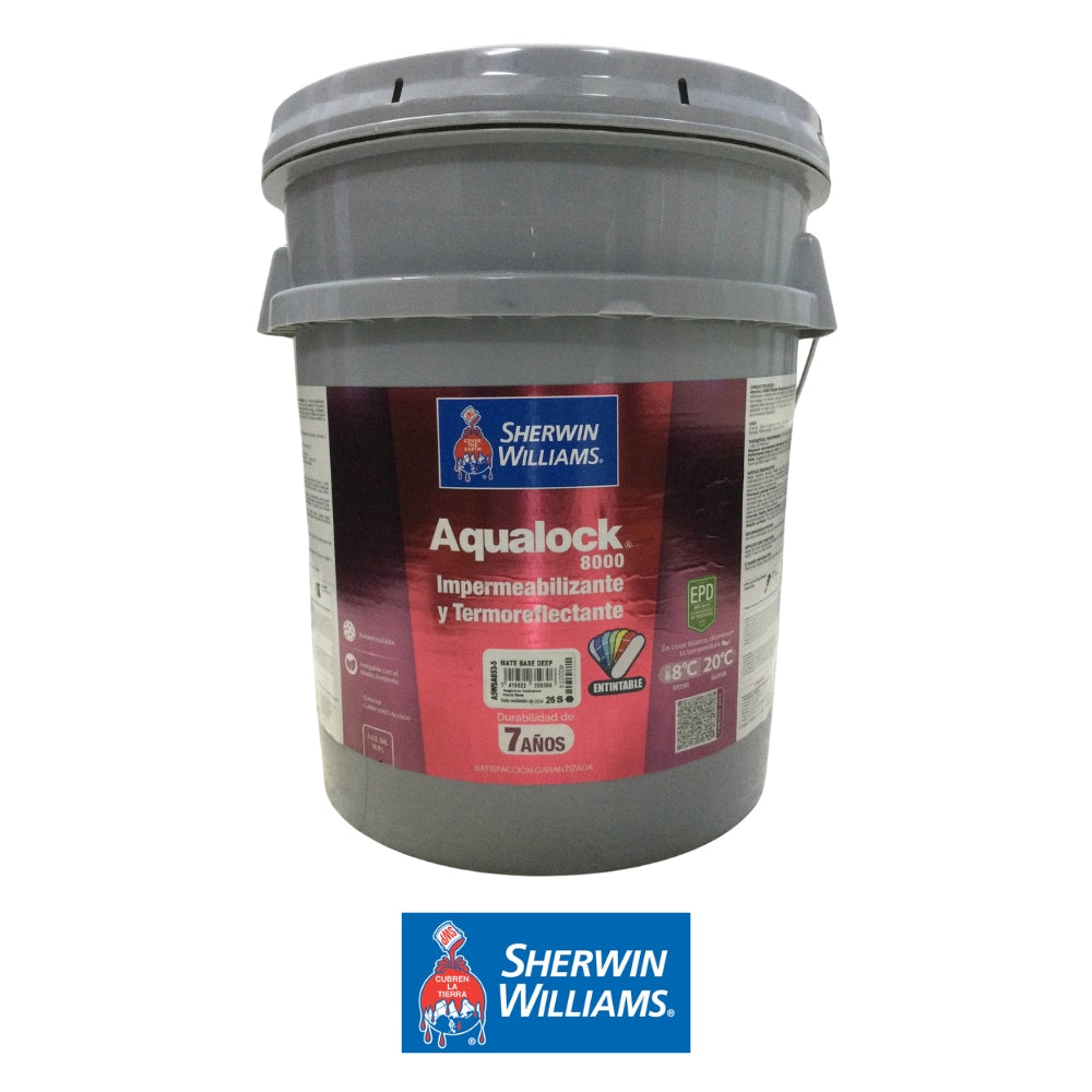PINTURA IMPERMEABILIZANTE AQUALOCK 8000 MATE BASE DEEP 5 GL A5WSA853-5 SHERWIN WILLIAMS
