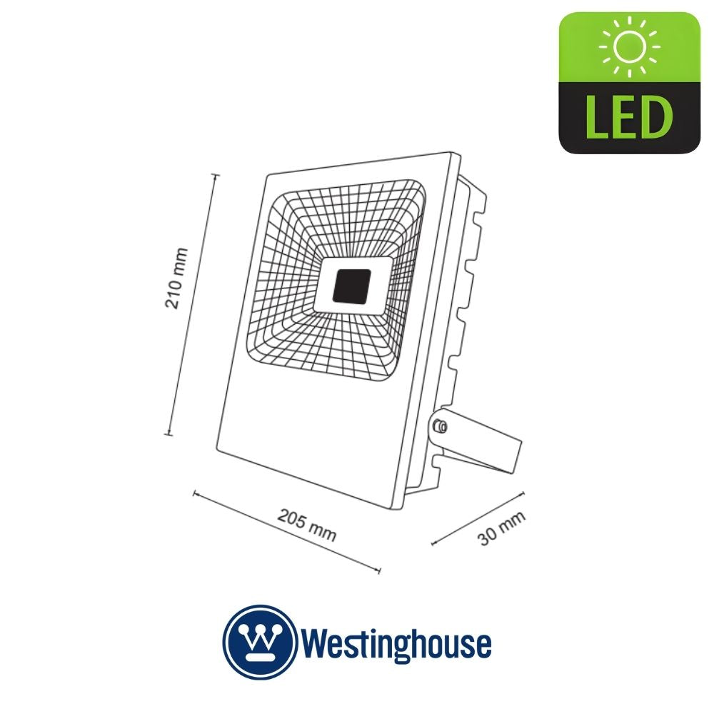 REFLECTOR LED PARA EXTERIOR 50W 5000K 21CMX20.5CM MULTIVOLTAJE SMD WESTINGHOUSE
