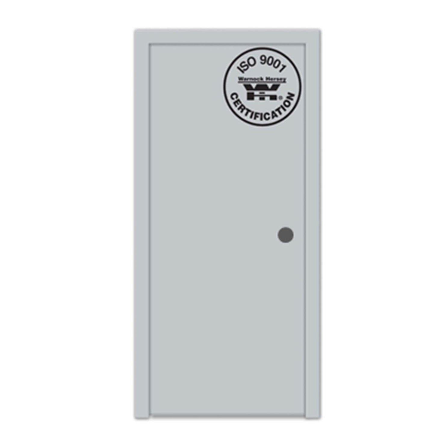 PUERTA DE SEGURIDAD COMERCIAL LISA CON MARCO 3 PIES X 7 PIES GRIS DERECHA METALPRO