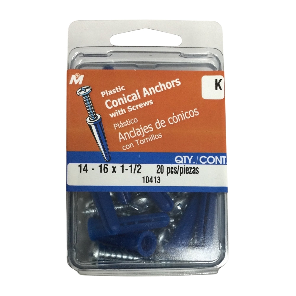 KIT DE ANCLAJES PLASTICOS CON TORNILLOS #14 A #16x1-1/2