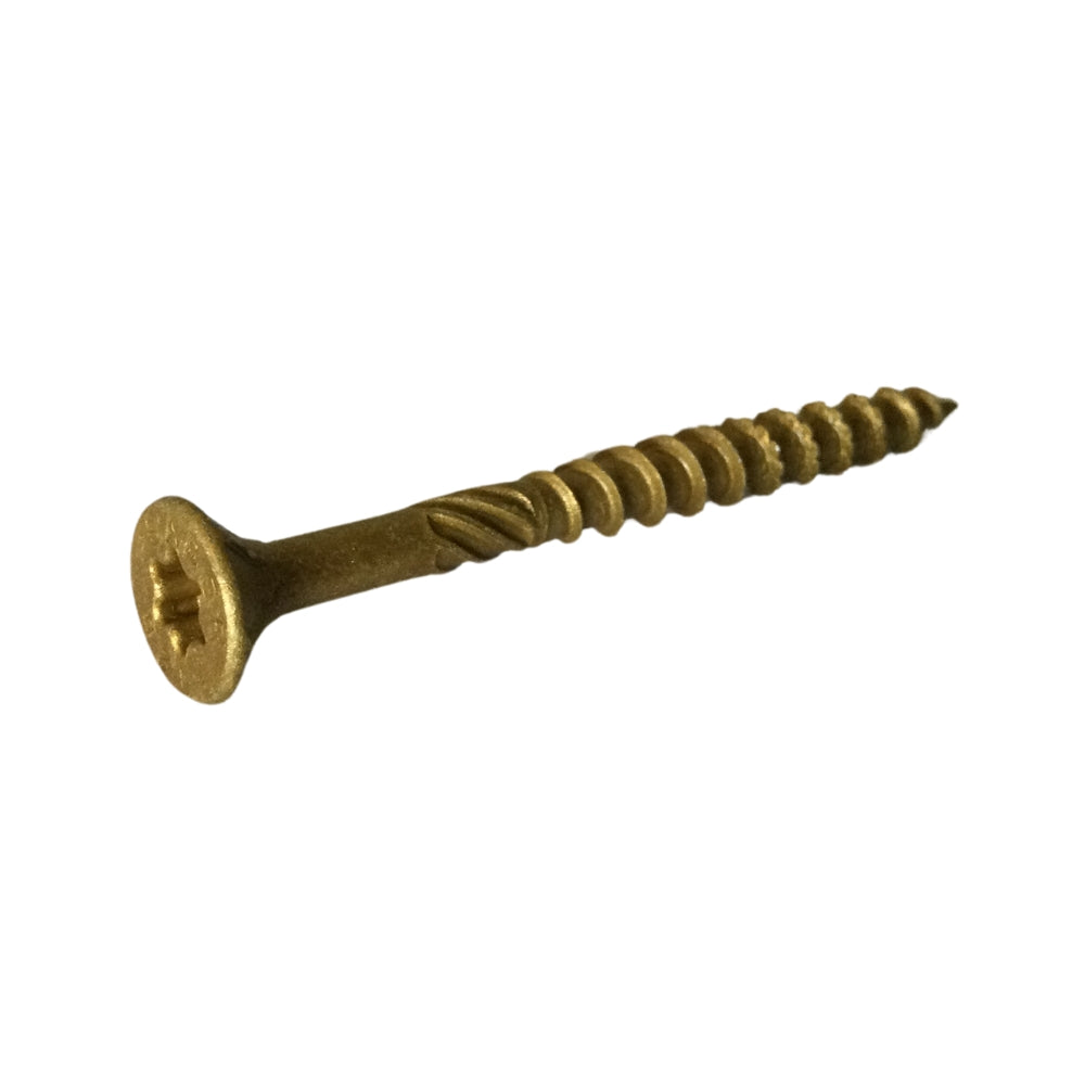 TORNILLO DE MADERA PARA CUBIERTA COLOR LATON XL 1500 #9 x 2 PULGADAS