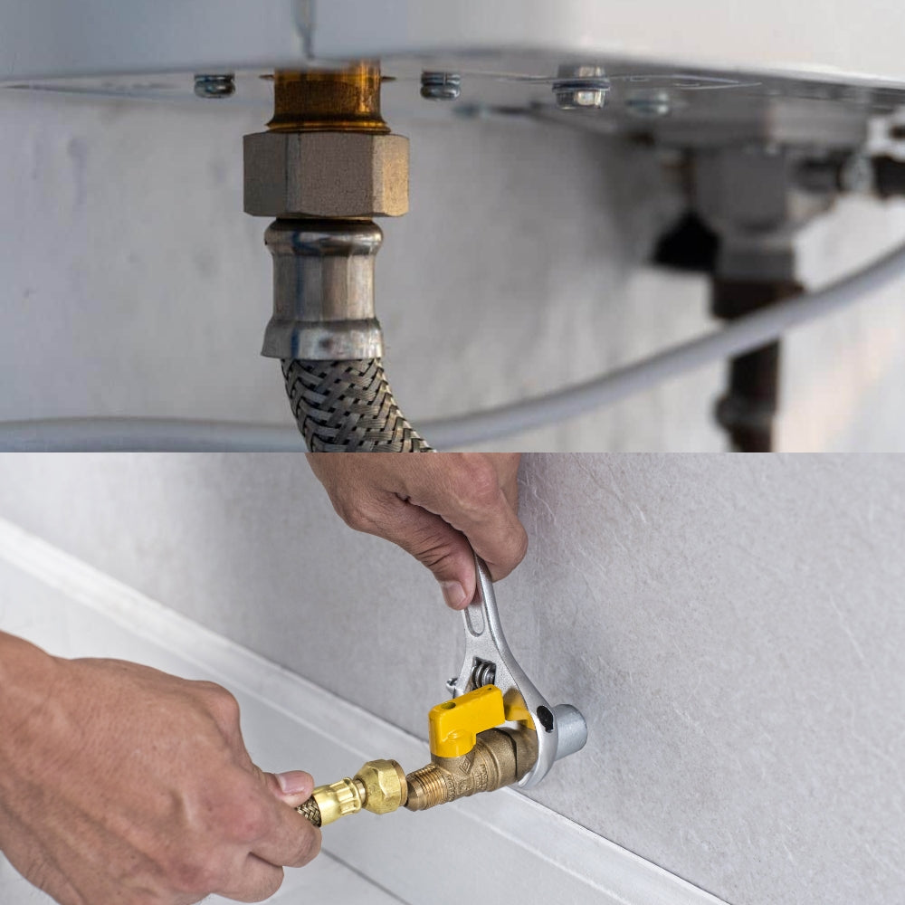 MANGUERA FLEXIBLE PARA GAS 3/8 PULGADAS FLARE X 1/2 PULGADAS FIP X 1.5M EAG-K150