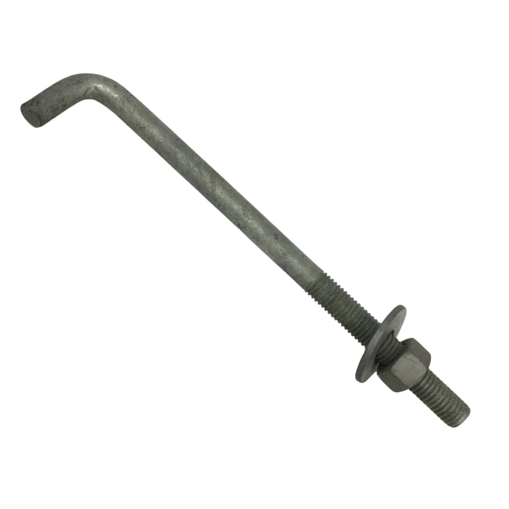 PERNO DE ANCLAJE EN L GALVANIZADO EN CALIENTE 1/2 PULGADAS-13 x 10 PULGADAS ROSCA ESTANDAR