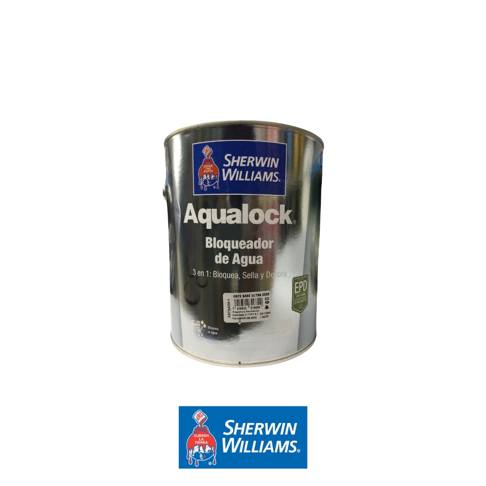 PINTURA AQUALOCK BLOQUEADOR DE AGUA MATE ULTRADEEP GL A5TSA54-1 SHERWIN WILLIAMS