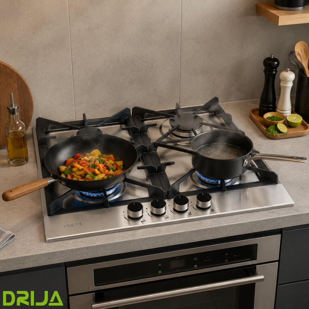 ESTUFA A GAS ACERO INOXIDABLE 304, 58 CM, 4 QUEMADORES ITALIANO (MILAN 60 PRO)