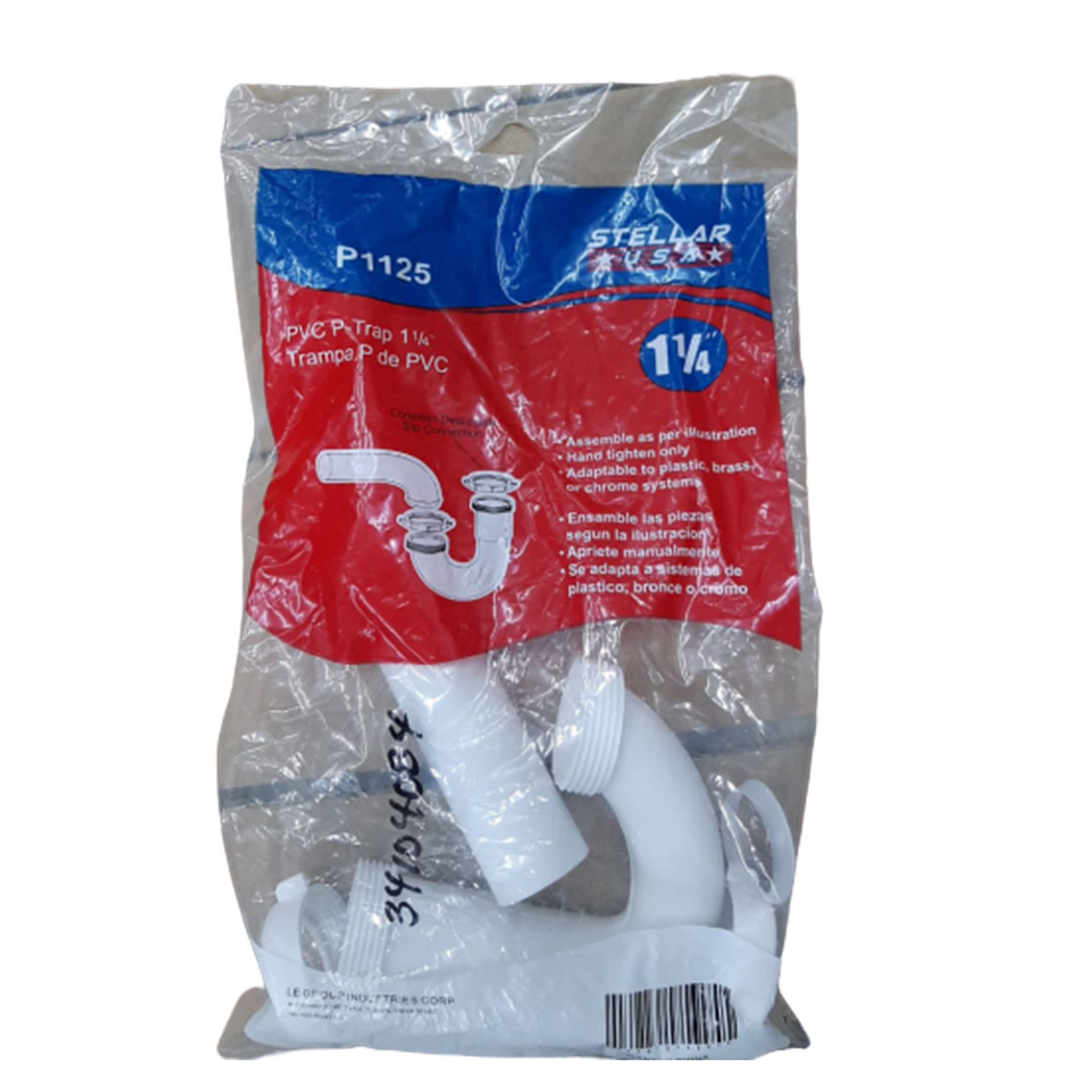 TRAMPA PLASTICA PVC 1 1/4 PULGADAS PARA LAVAMANOS