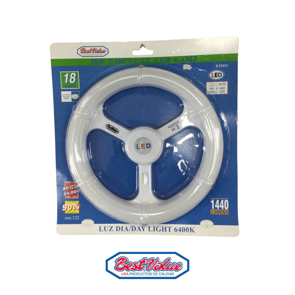 LAMPARA CIRCULAR LED 18W 6400K BEST VALUE