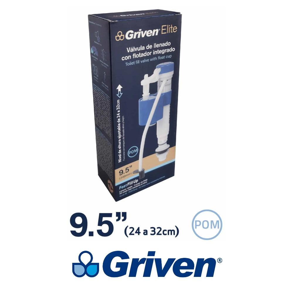 VALVULA DE LLENADO CON FLOTADOR INTEGRADO PARA TANQUE DE INODORO GRIVEN GRV-DTSET-FV