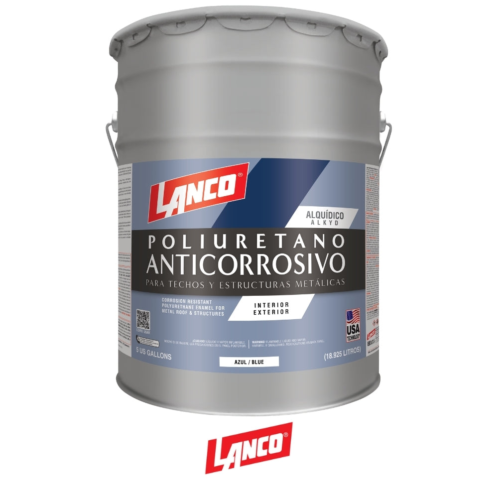 PINTURA ANTICORROSIVO POLIURETANO AZUL 5 GALONES MM94-2 LANCO