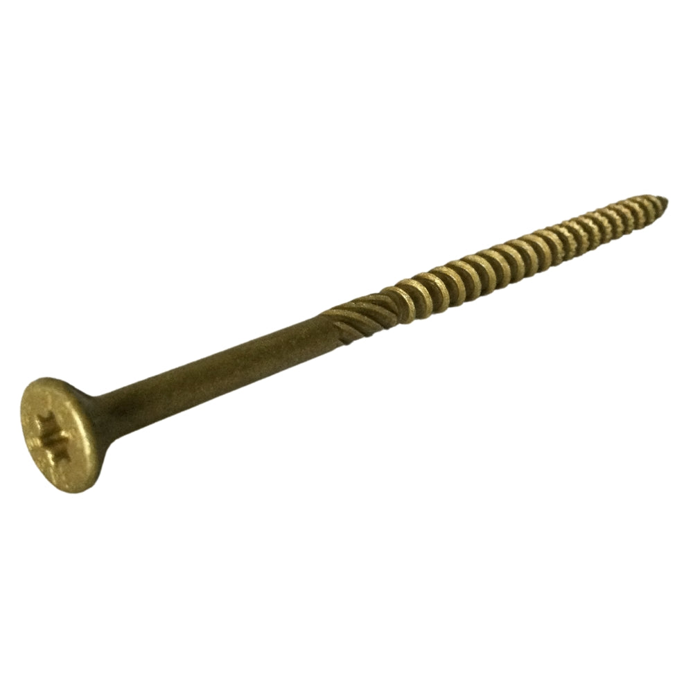 TORNILLO DE MADERA PARA CUBIERTA COLOR LATON XL 1500 #10 x 4 PULGADAS