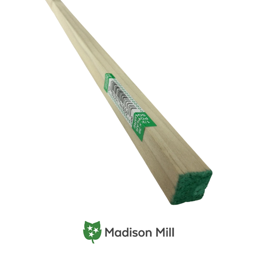 TARUGO DE MADERA CUADRADO 1/2 PULGADAS X 36 PULGADAS POPLAR 444552