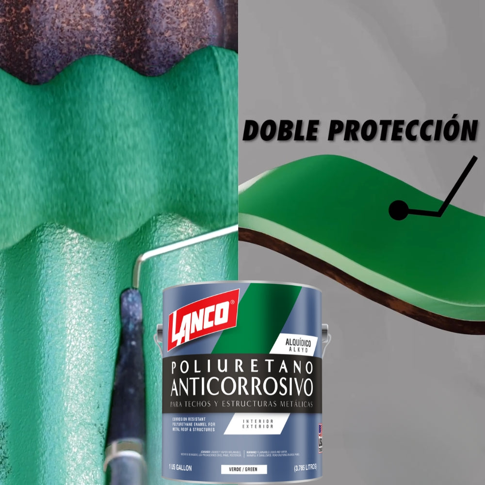 PINTURA ANTIICORROSIVO POLIURETANO VERDE GALON MM96-4 LANCO