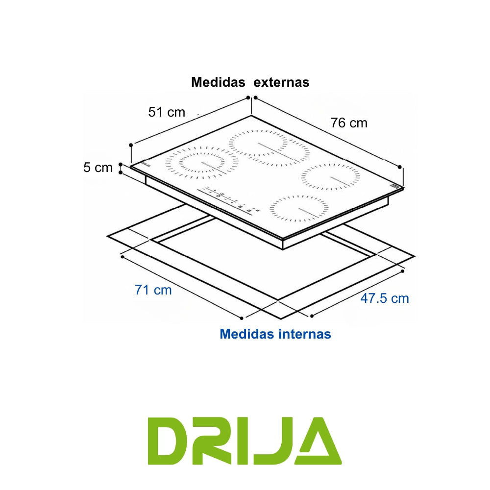 ESTUFA DE VITRO-CERAMICA SENSOR DE CONTROL TACTIL. 4 QUEMADORES ELECTRICOS EGO (BERLIN 76 ELECTRICO)