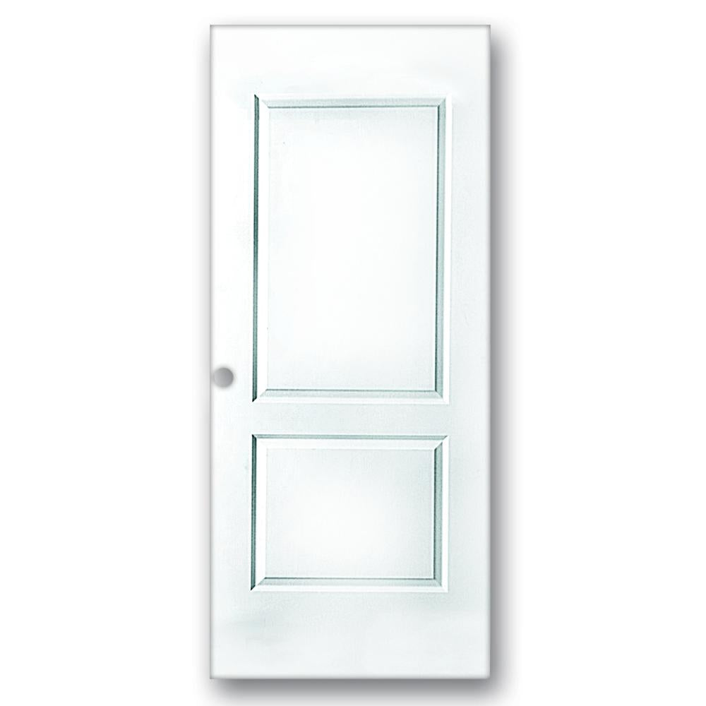 PUERTA DE METAL CON BASTIDOR DE MADERA 2 PANELES 3 PIES X 7 PIES BLANCA METALPRO
