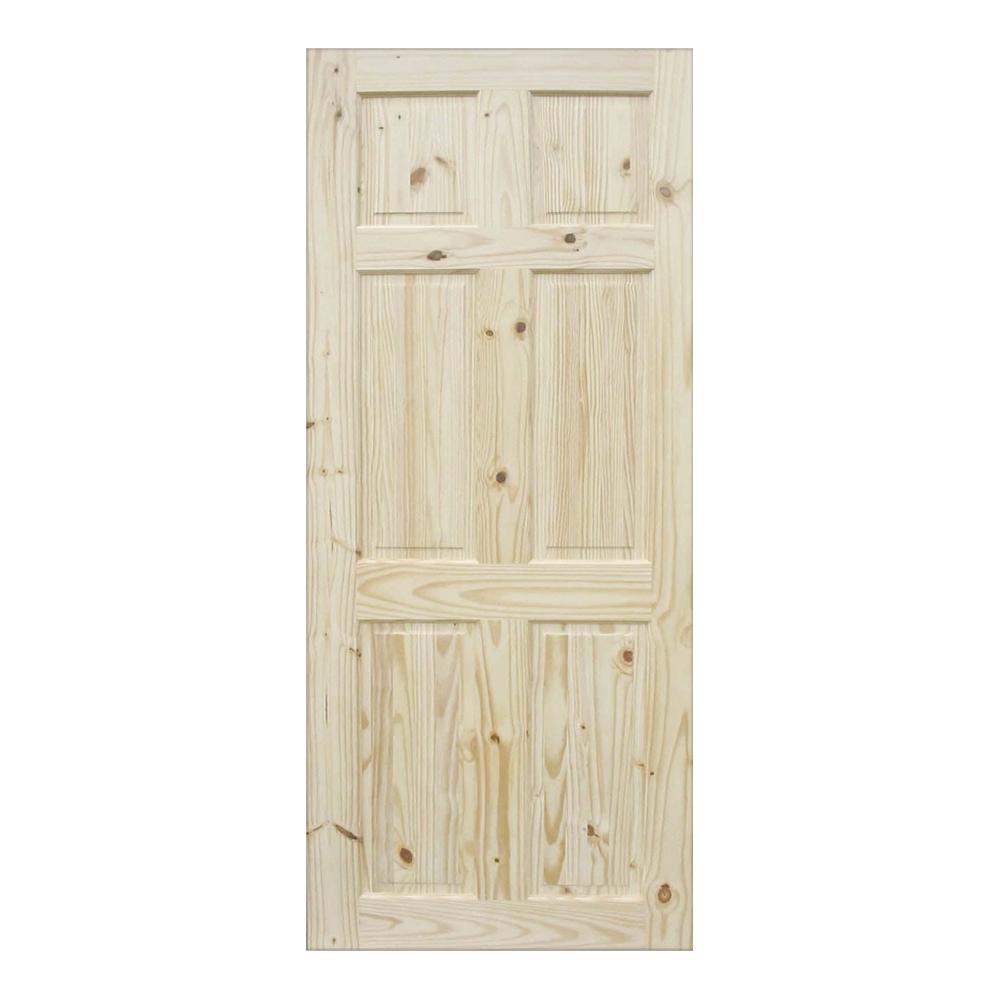 PUERTA PARA INTERIOR DE PINO CON NUDOS 6 PANELES (3X7)