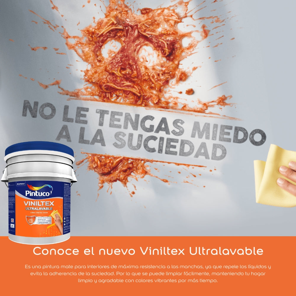 PINTURA VINILTEX ULTRALAVABLE MATE BASE INTERMEDIA 5GL (18.925L) PINTUCO