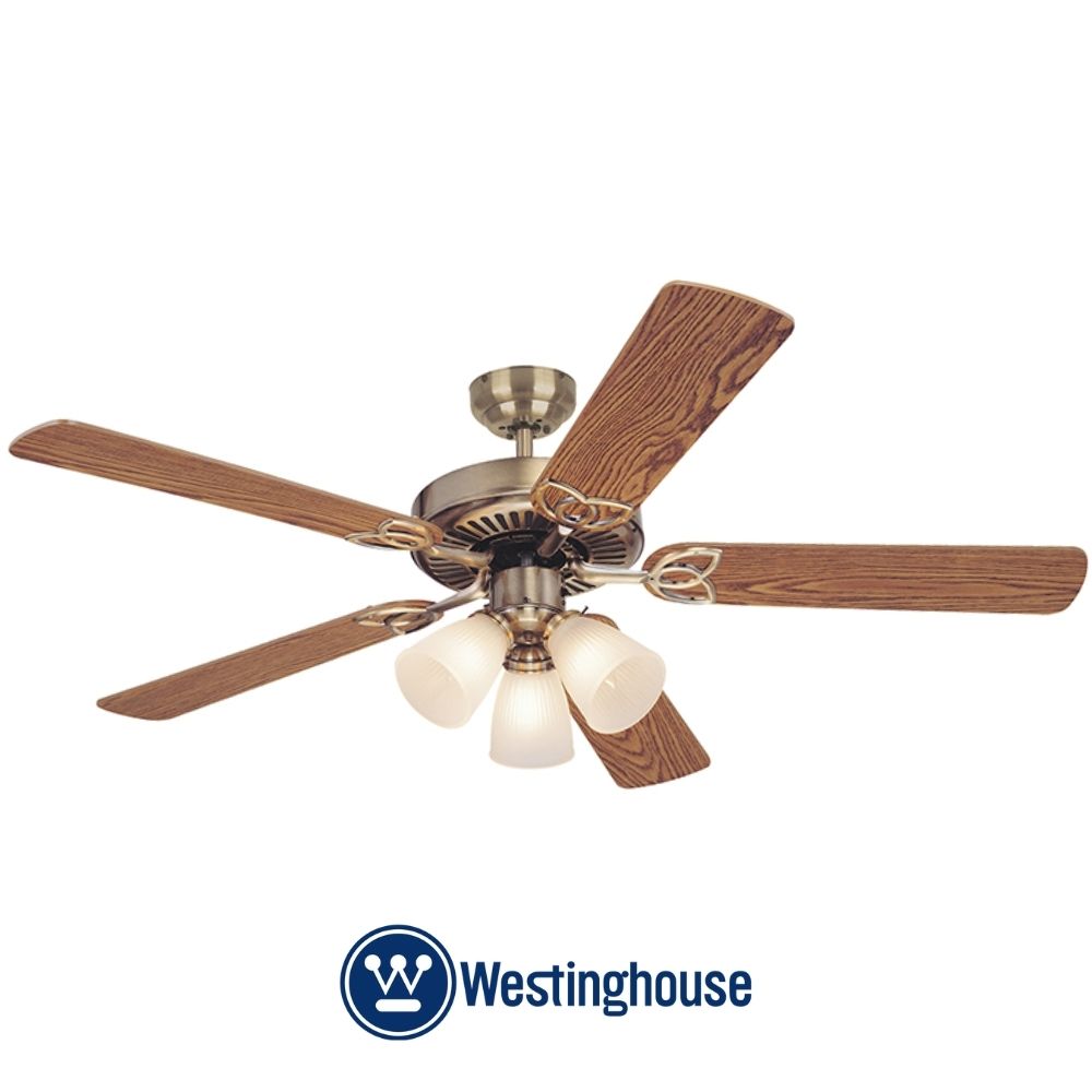 ABANICO DE TECHO VINTAGE 52 PULGADAS BRONCE ANTIGUO WESTINGHOUSE