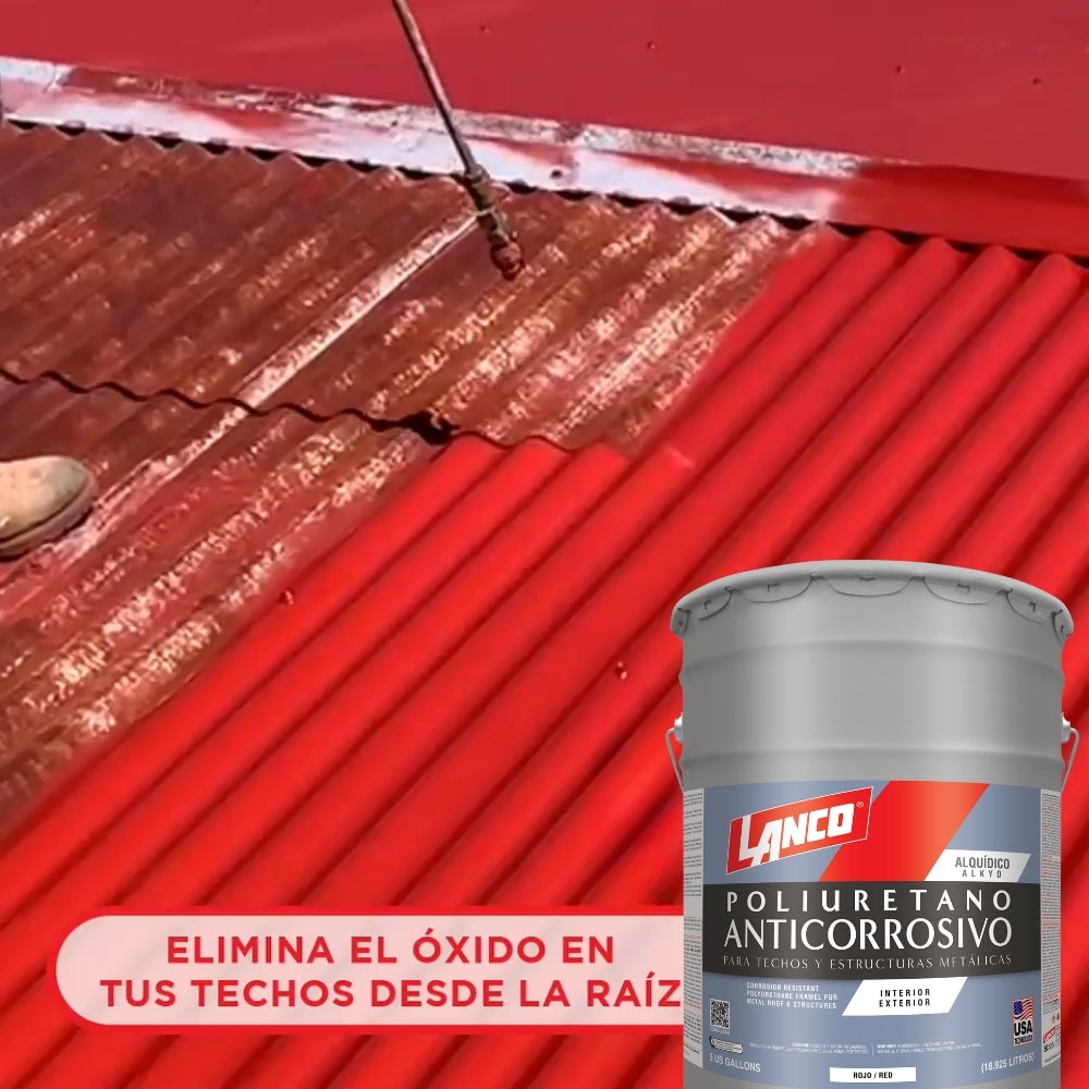 PINTURA ANTICORROSIVO POLIURETANO ROJO 5 GALONES MM95-2 LANCO