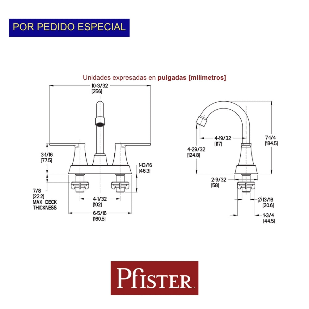 LLAVE DE LAVAMANO 4 PULGADAS LAINZ 048PF2LC