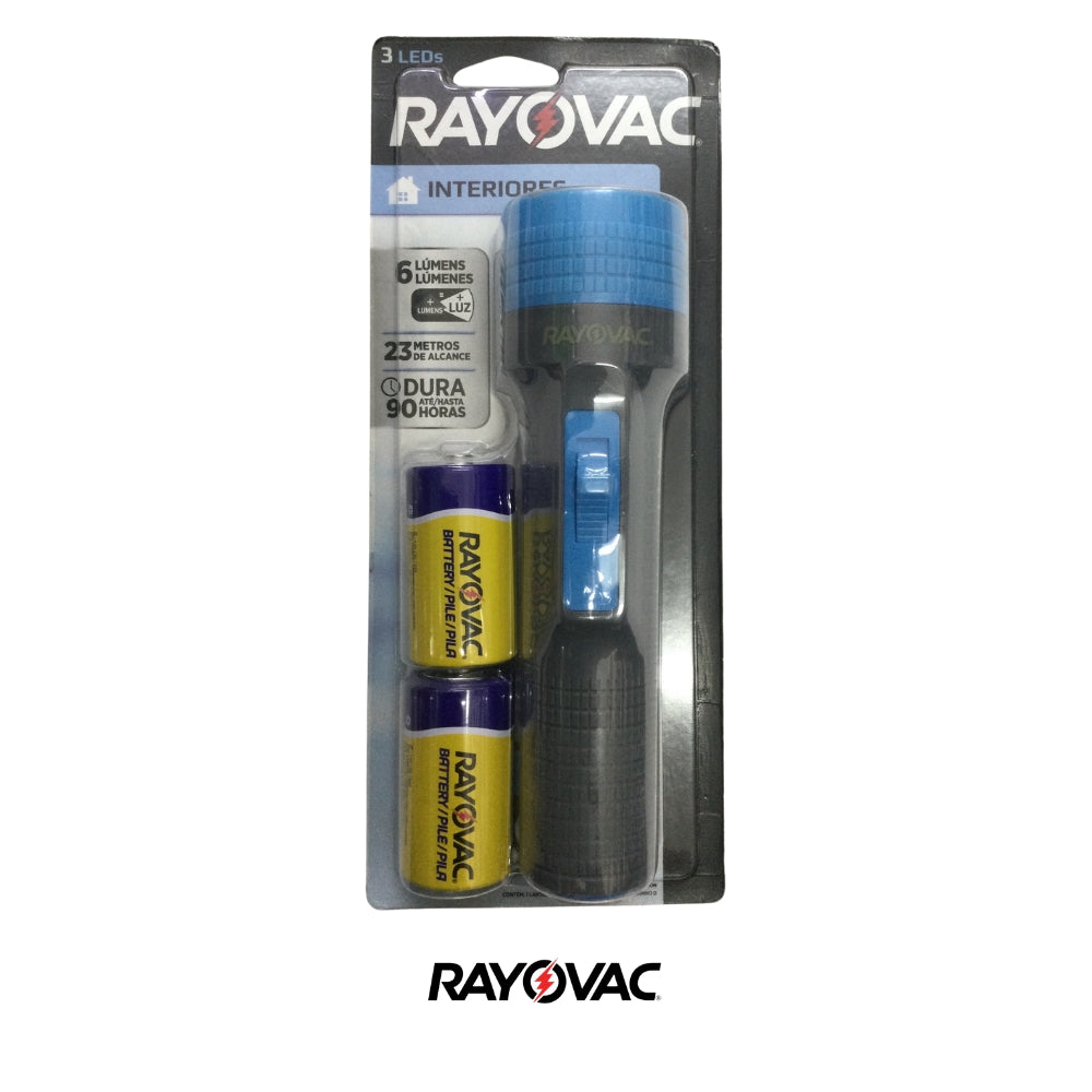 LINTERNA SJ1005 3LED BL+2 PILAS D RAYOVAC