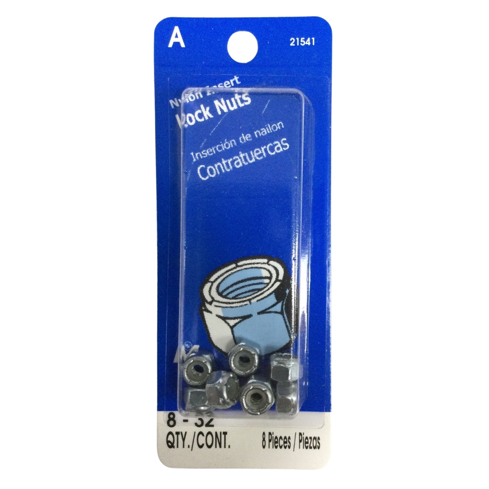 TUERCA AUTOBLOCANTE INSERTO NYLON N°8-32 ROSCA ESTANDAR