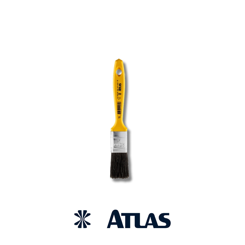 BROCHA ATLAS CERDA NEGRA(2) 1 PULGADAS MANGO AMARILLO