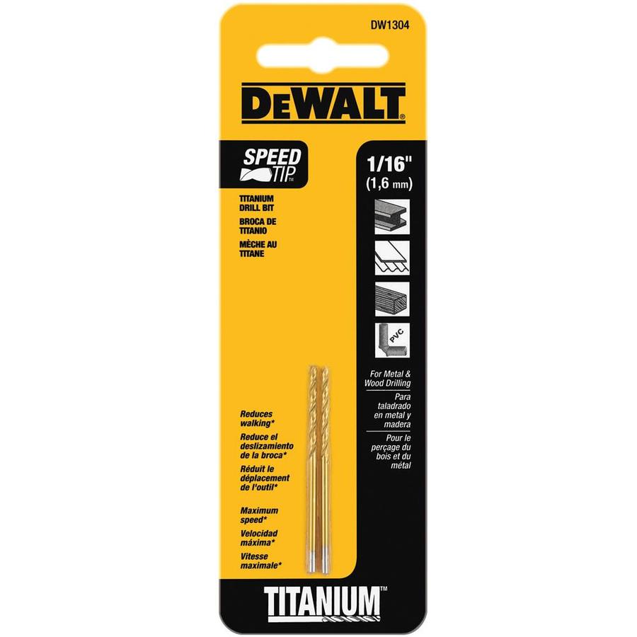 BROCA DE TITANIO 1/16 PULGADAS DEWALT (DW1304)