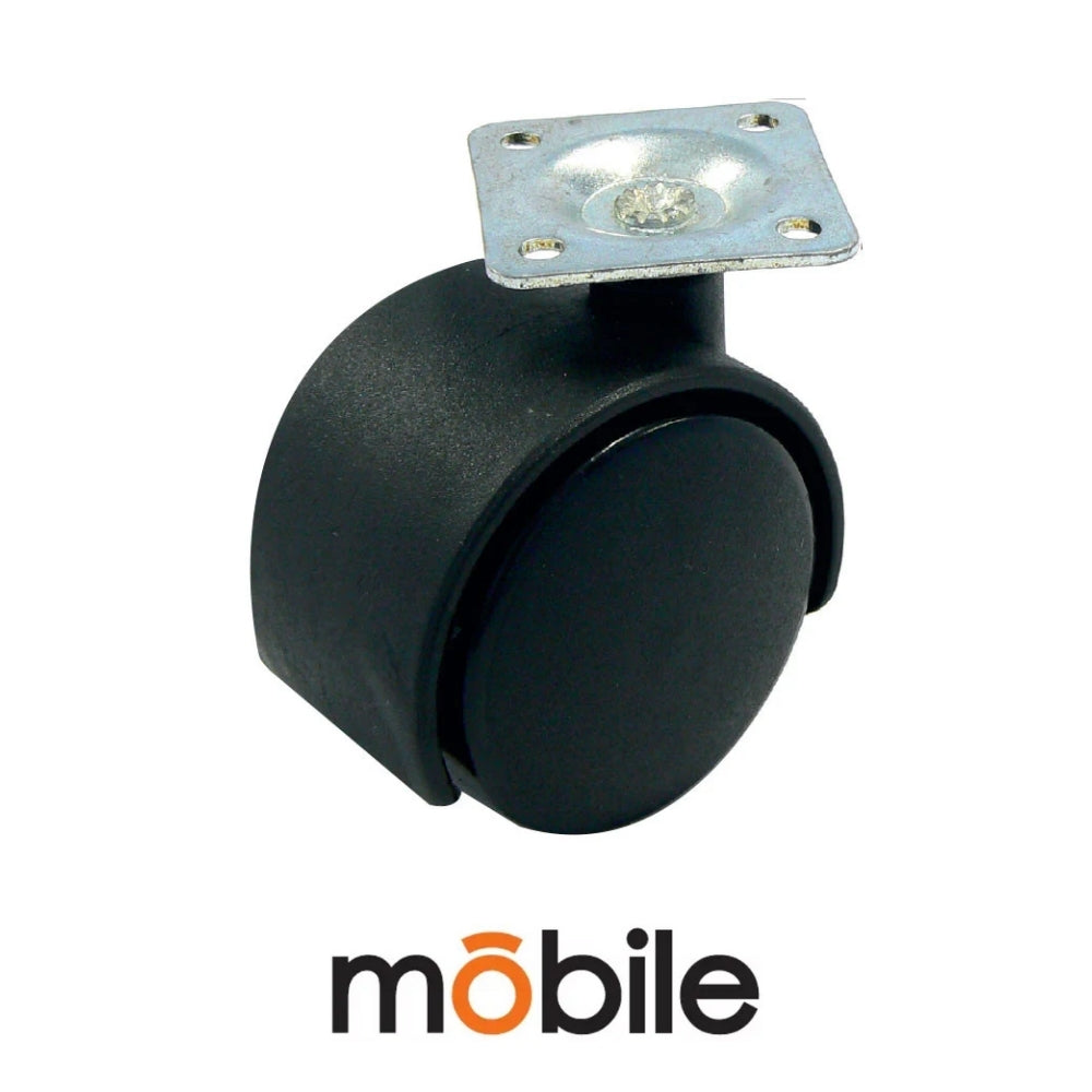 RODAJA CON PLATAFORMA 501 NEGRA Ø50 MM NYLON