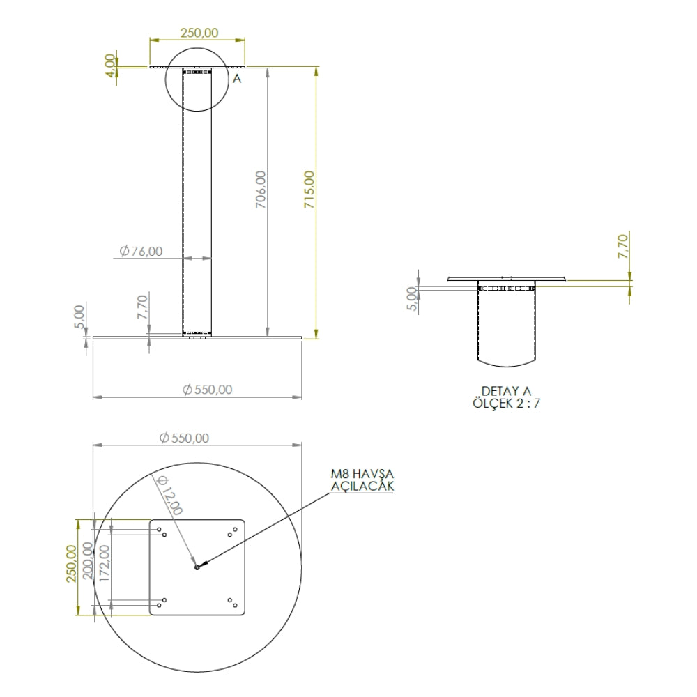 PATAS DE ESCRITORIO BISTRO METAL LEG Q550 BLACK RIVAL