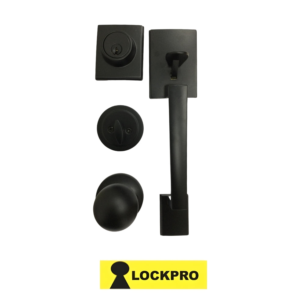 CERRADURA DE ENTRADA PRINCIPAL NEGRO MATE 71061 LOCKPRO