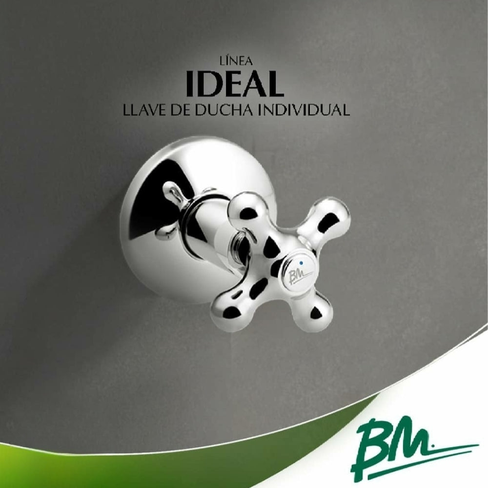 LLAVE DE DUCHA SENCILLA MANIJA DE CRUZ IDEAL BM-C50102