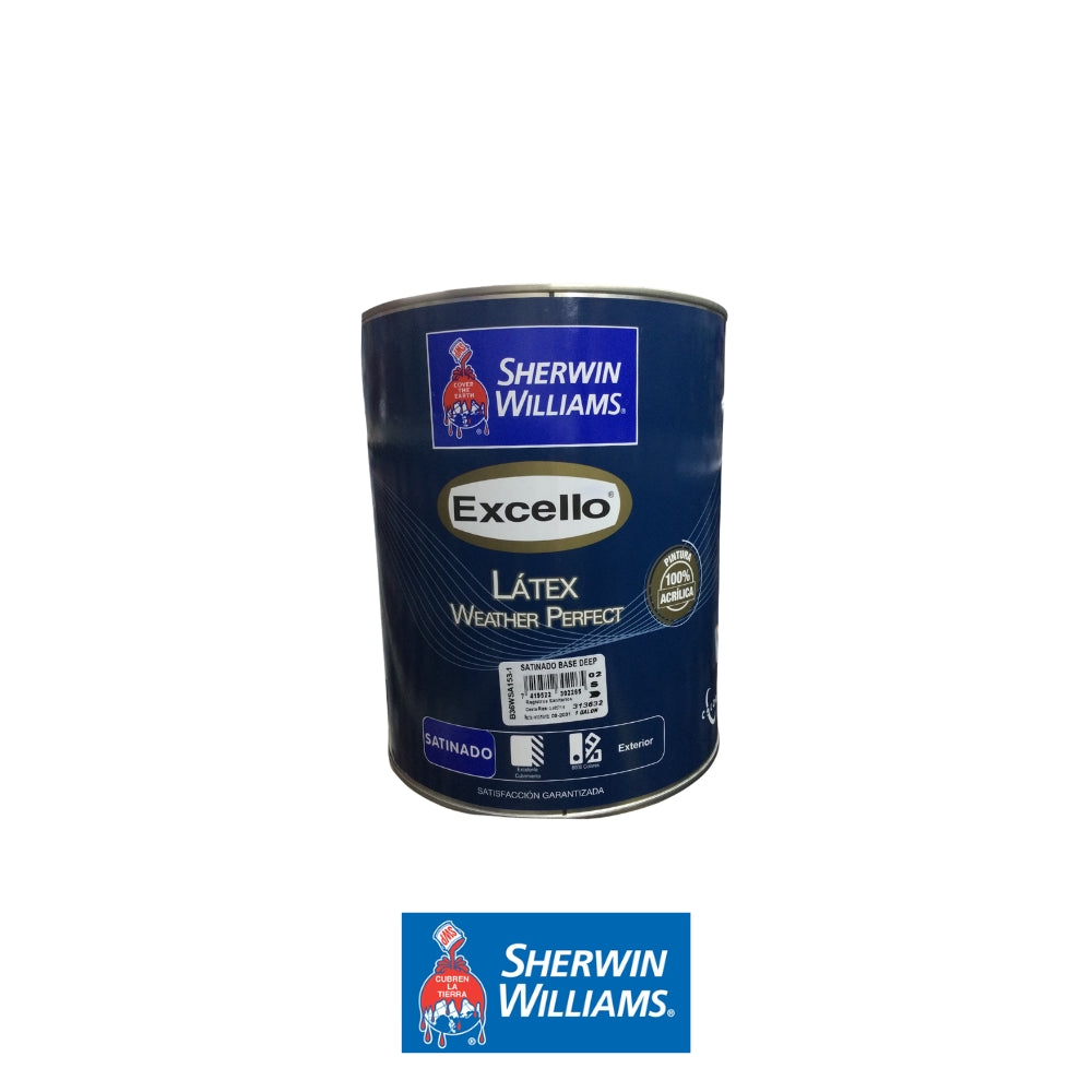 PINTURA LATEX SATINADO BASE DEEP EXCELLO WEATHER PERFECT GL B36WSA153-1 SHERWIN WILLIAMS