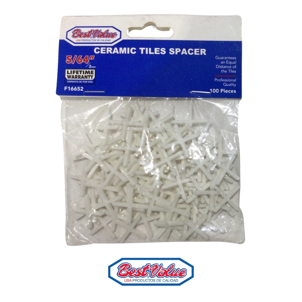 ESPACIADORES PARA CERAMICA 2MM (100 PIEZAS) BEST VALUE