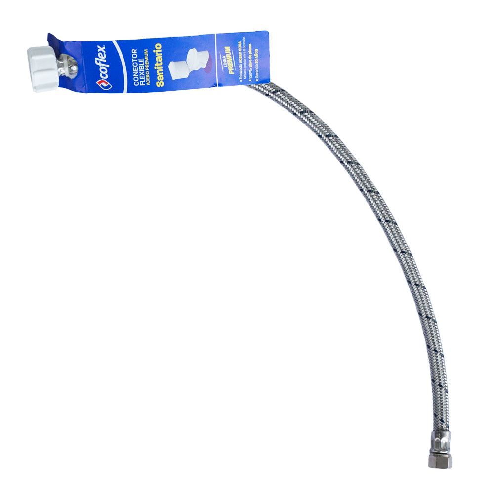 TUBO DE ABASTO PARA INODORO 3/8 PULGADASX20 PULGADAS ACERO INOXIDABLE COFLEX
