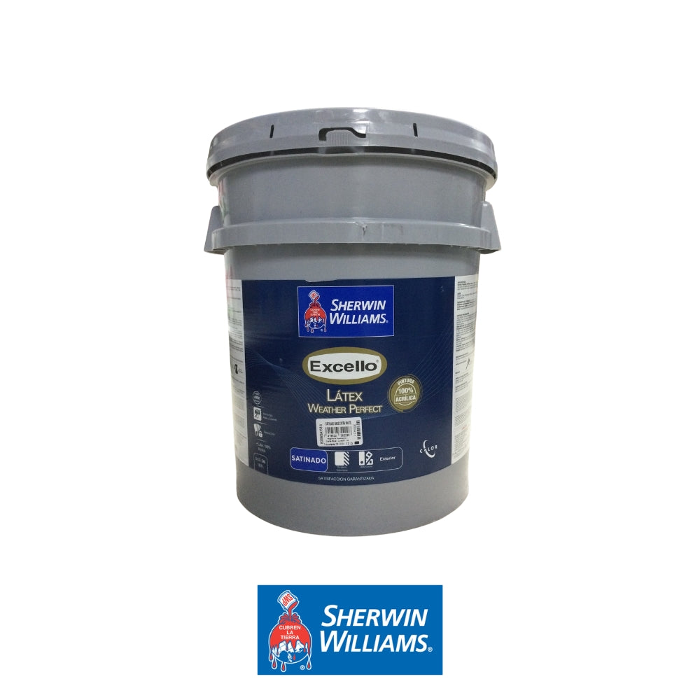 PINTURA LATEX SATINADO BASE EXTRA WHITE EXCELLO WEATHER PERFECT 5GL B36WSA151-5 SHERWIN WILLIAMS