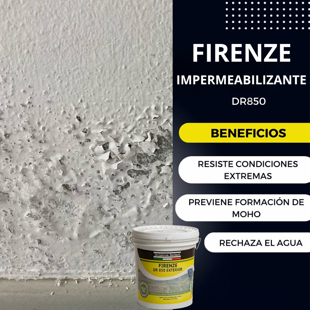 IMPERMEABILIZANTE FACHADAS SELLADO DE GRIETAS Y FISURAS DELLAROCCA DR850 5 GALONES