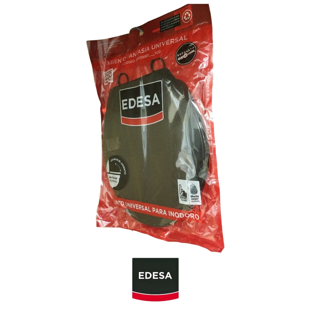 ASIENTO NEGRO REDONDO PARA INODORO EDESA