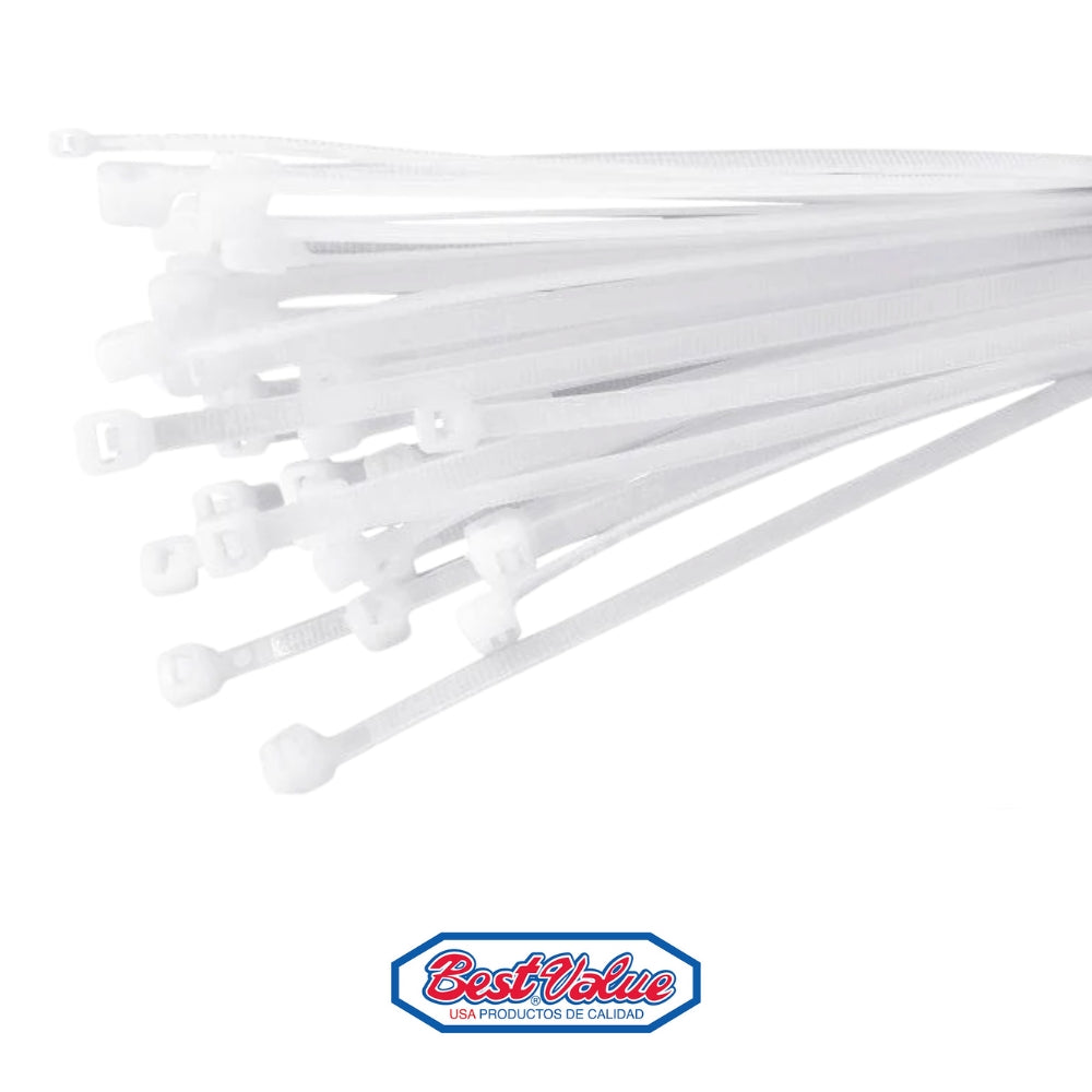 ZUNCHO PLASTICO BLANCO DE 18 PULGADAS X 4.8mm BEST VALUE